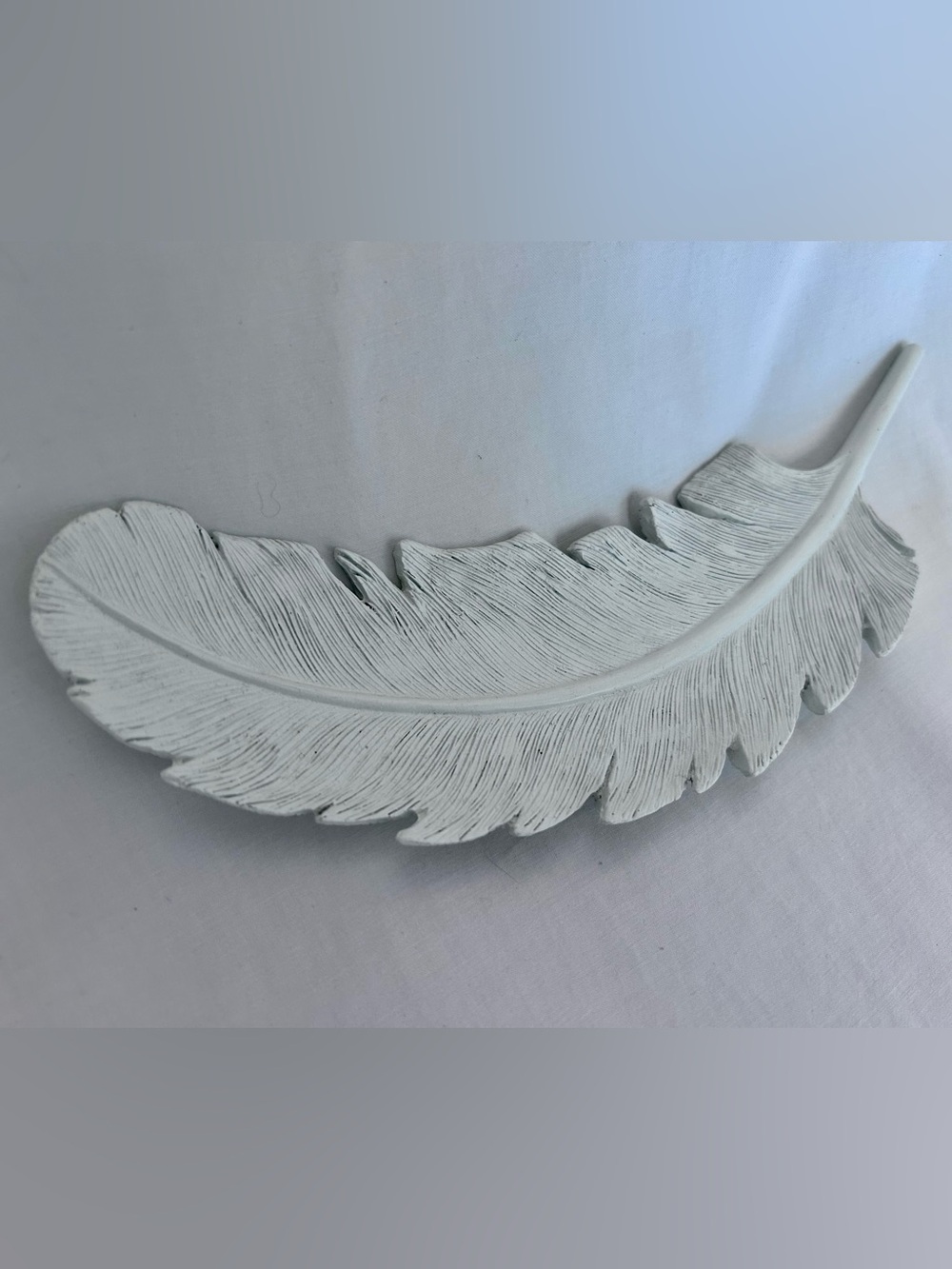White Feather Wall Decor Sculptural Boho Coastal Hanging Art